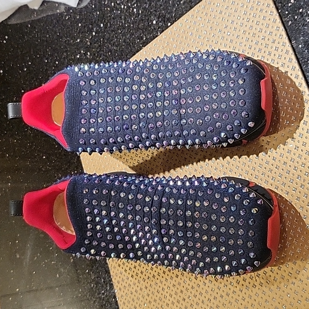Christian Louboutin  - Spike - Sock flat stretch glitter - multi color